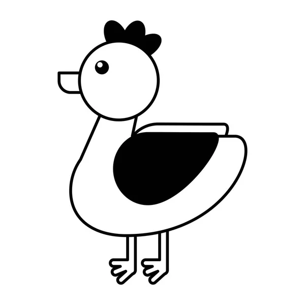 Gallina granja animal aislado icono — Vector de stock