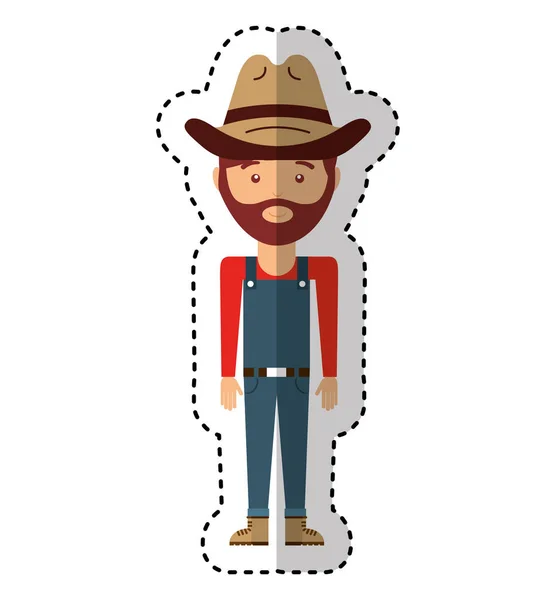 Farmer avatar character icon — Stock Vector