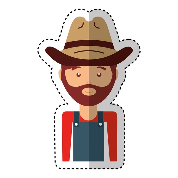 Boer avatar karakter pictogram — Stockvector