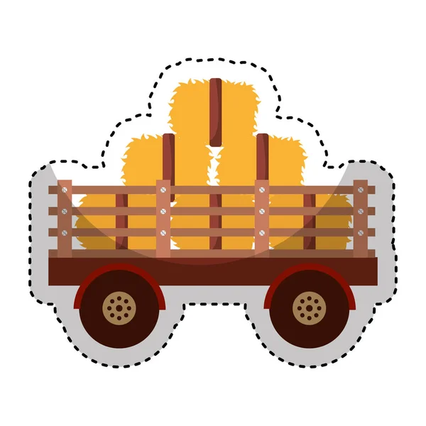 Ferme chariot icône isolée — Image vectorielle