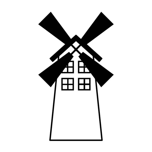 Windmill farm isolated icon — Stock Vector