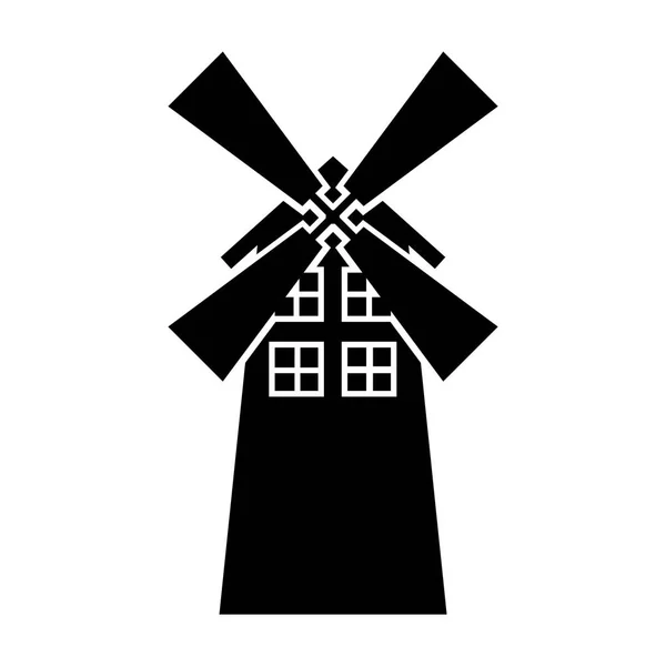 Windmill farm isolated icon — Stock Vector