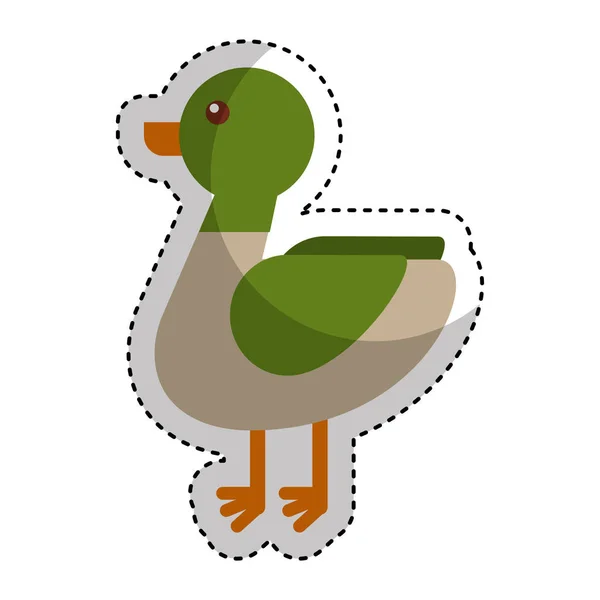 Pato animal granja icono — Vector de stock