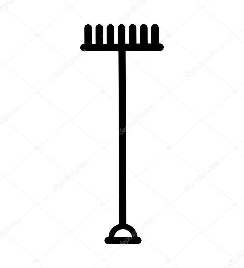 rake gardening tool icon