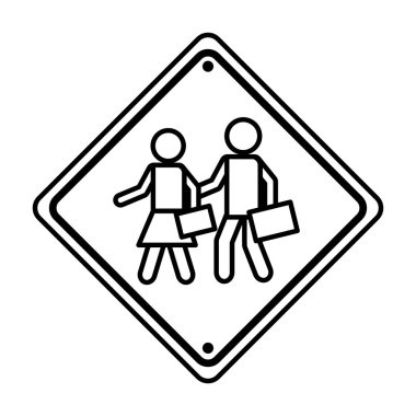okul bölge trafik işareti bilgi simgesi