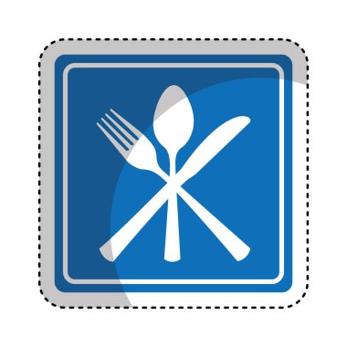 Restoran yer trafik işareti bilgi simgesi