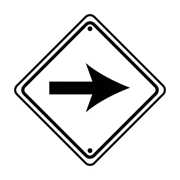 Informações de sinal de tráfego com ícone de seta — Vetor de Stock
