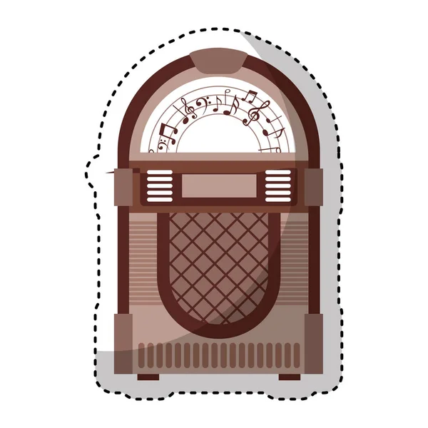Jukebox ícone isolado de áudio — Vetor de Stock