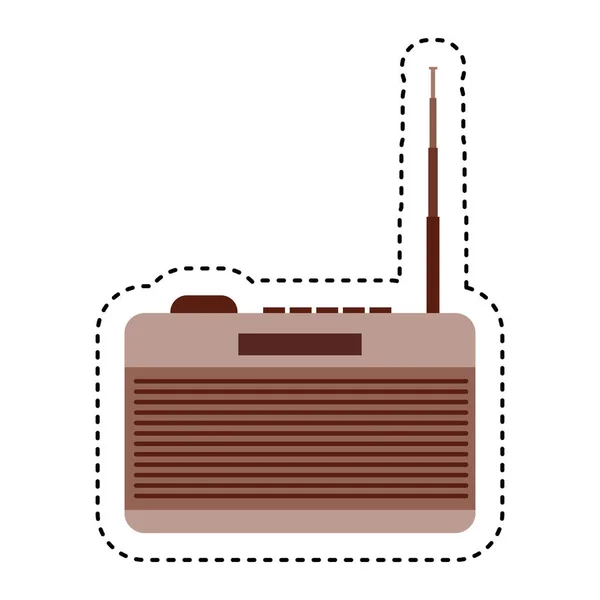 Retro radio device isolated icon — Stock Vector