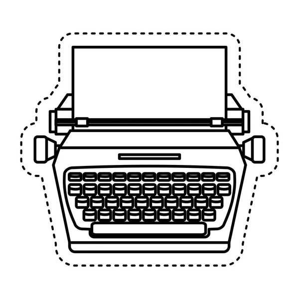 Typewrite retro isolated icon — Stock Vector