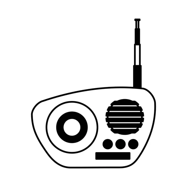 Retro radio device isolated icon — Stock Vector