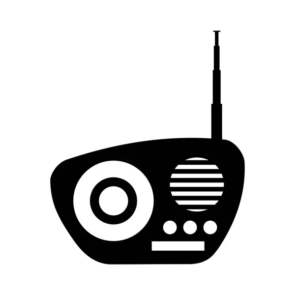 Ikona izolowanego urządzenia radiowego retro — Wektor stockowy