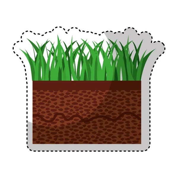 Zemin ve çim simgesi — Stok Vektör