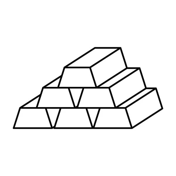 Lingots d'or icône isolée — Image vectorielle