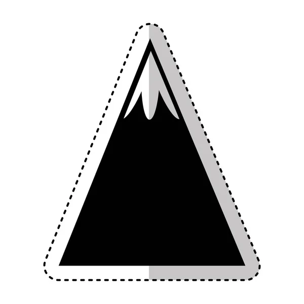 Silhouette montagne icône isolée — Image vectorielle