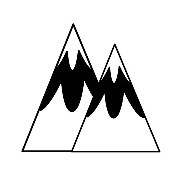 Berg silhouet geïsoleerde pictogram — Stockvector