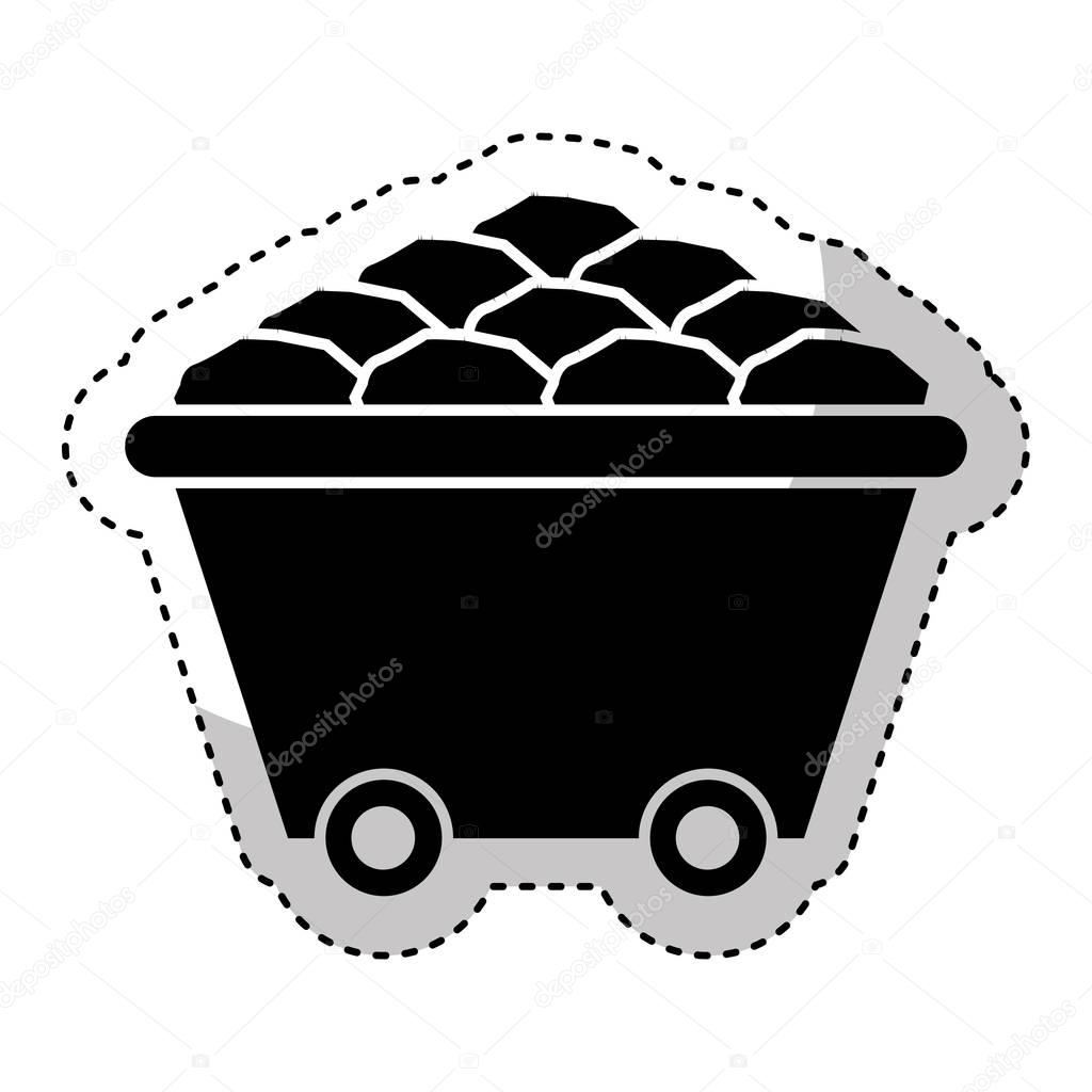 Mine wagon isolated icon