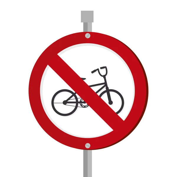 Bicicleta icono de señal de tráfico — Vector de stock