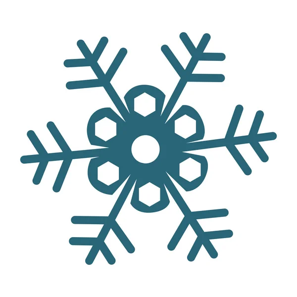 Schneeflocke dekorative Ikone isoliert — Stockvektor