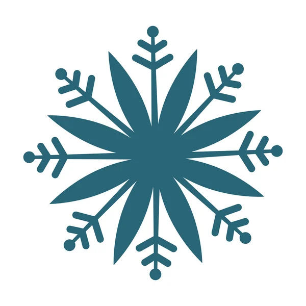 Schneeflocke dekorative Ikone isoliert — Stockvektor
