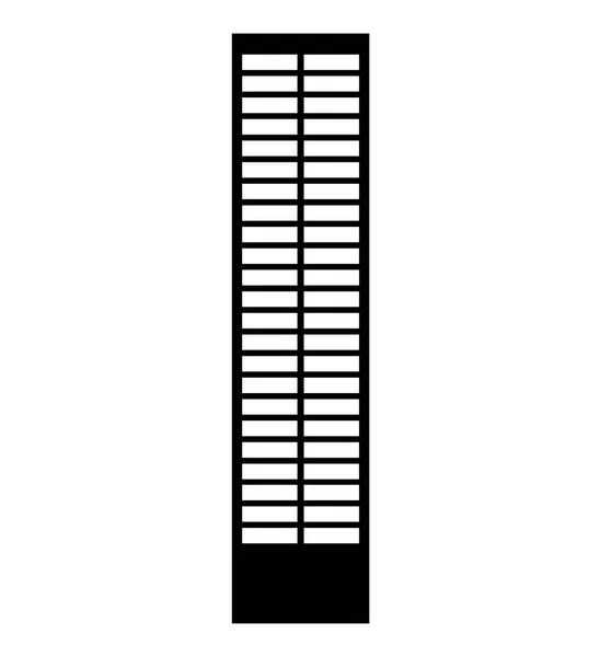 Edificio silueta aislado icono — Vector de stock
