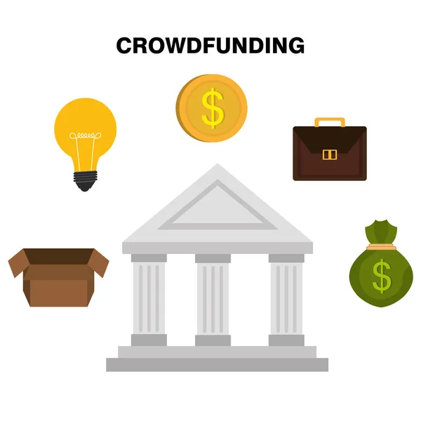 Crowdfunding-Sparkonzept — Stockvektor
