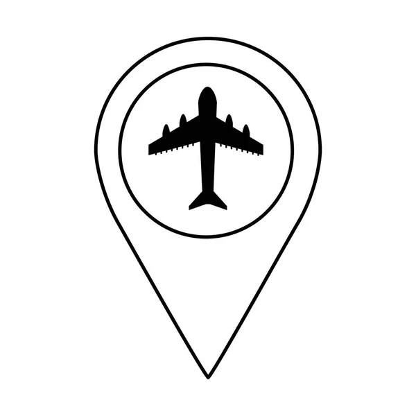 Ikona informacje ruchu sygnał lokalizacji lotniska — Wektor stockowy