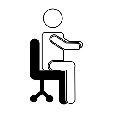 ofis koltuğu oturan işadamı avatar