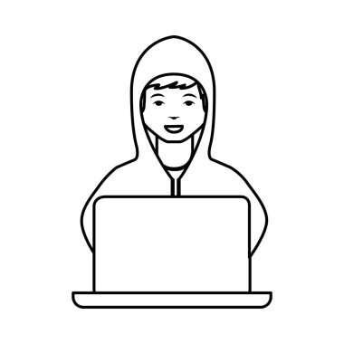 hacker avatar karakter izole simgesi