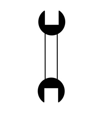 İngiliz anahtarı aracı izole simgesini