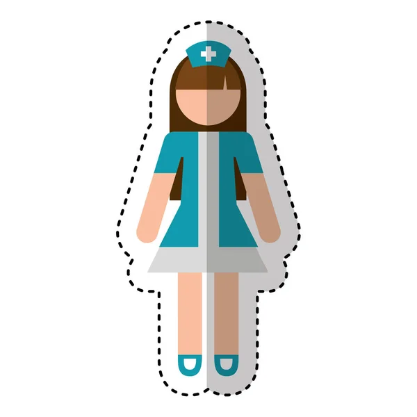 Sjuksköterska avatar karaktär ikon — Stock vektor