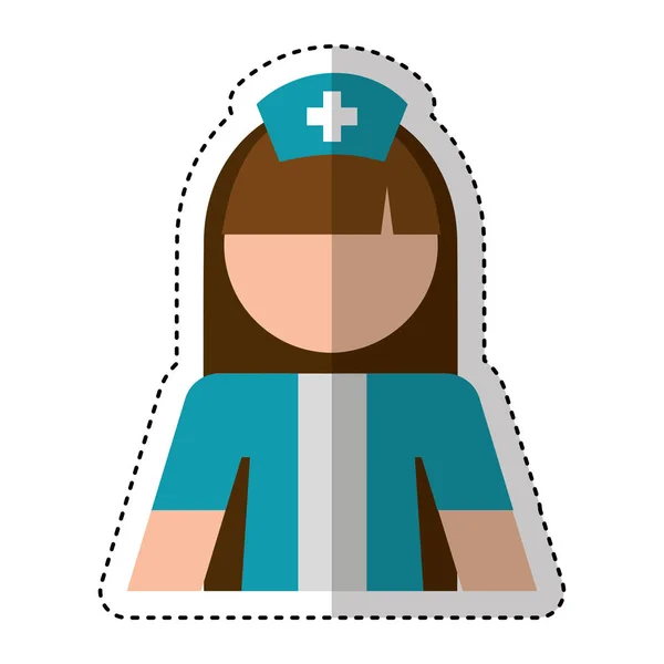 Infirmière avatar personnage icône — Image vectorielle