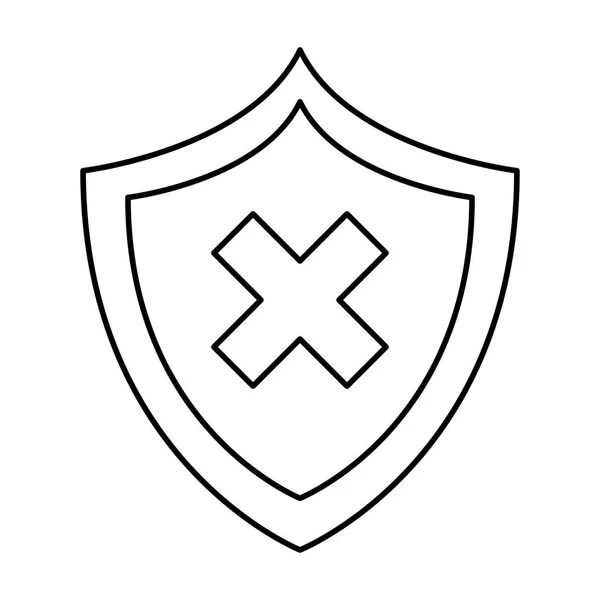 Escudo de seguridad aislado icono — Archivo Imágenes Vectoriales