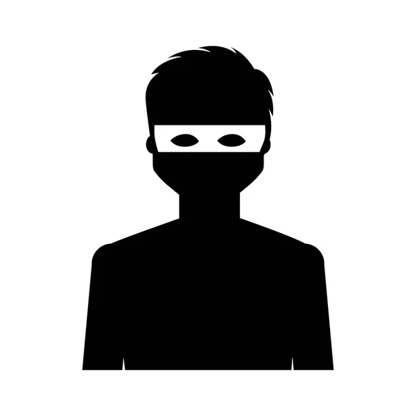 Hacker avatar karakter geïsoleerde pictogram — Stockvector