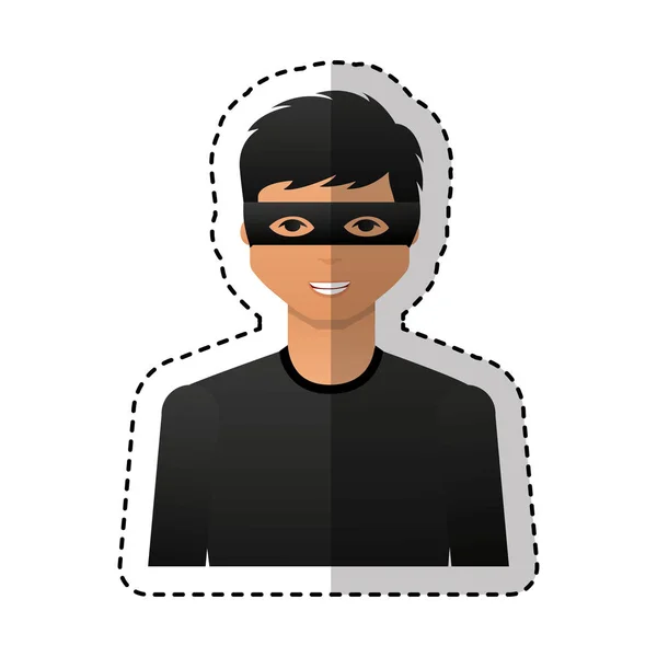 Hacker avatar karakter izole simgesi — Stok Vektör