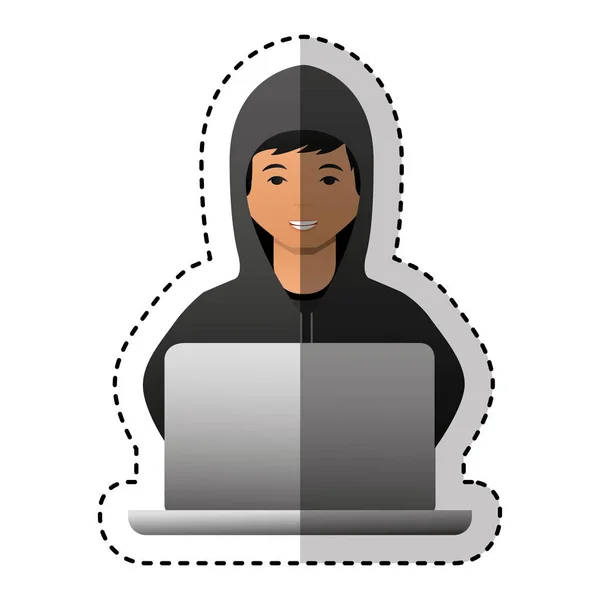 Hacker avatar karakter elszigetelt ikon — Stock Vector