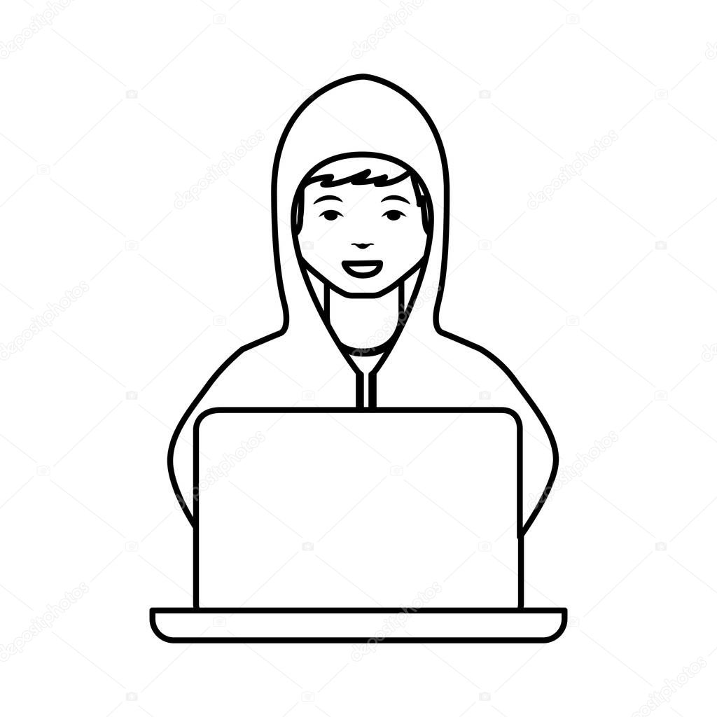 hacker avatar character isolated icon
