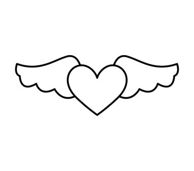 kanatları izole simgesi ile oyun kalp