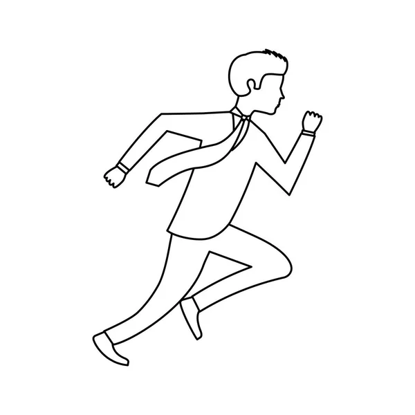 Empresario corriendo avatar icono — Vector de stock