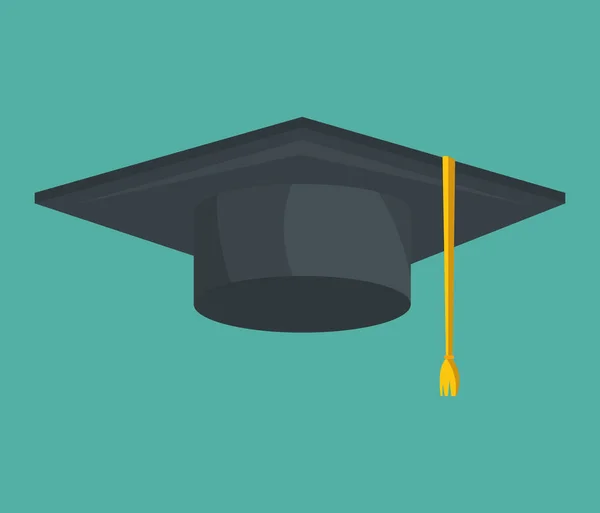 Sombrero de graduación icono aislado — Vector de stock