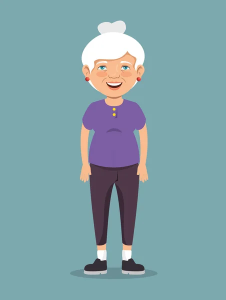 Mormor med sportkläder — Stock vektor