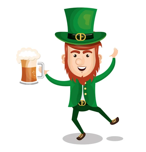 Saint patrick day leprechaun character — Stock Vector