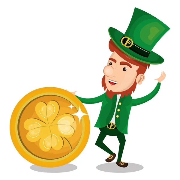 Saint patrick day leprechaun character — Stock Vector