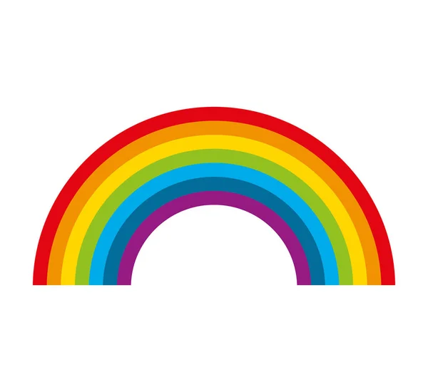 Roztomilý rainbow izolované ikona — Stockový vektor
