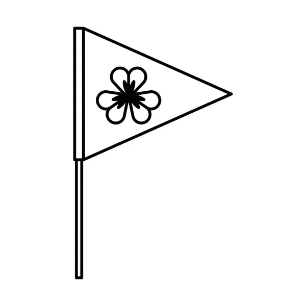 Flag with Saint patricks clover icon — Stock Vector