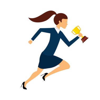 Kupa ile işadamı çalışan avatar