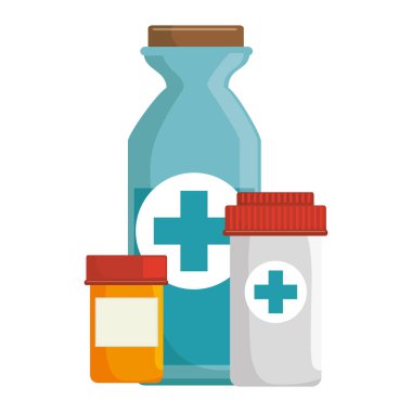 Tıp şişe izole simgesi