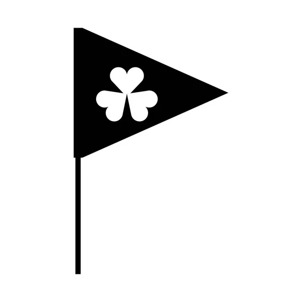 Vlag met Saint patricks klaver pictogram — Stockvector