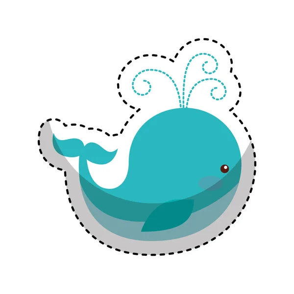 Lindo juguete de ballena aislado icono — Vector de stock