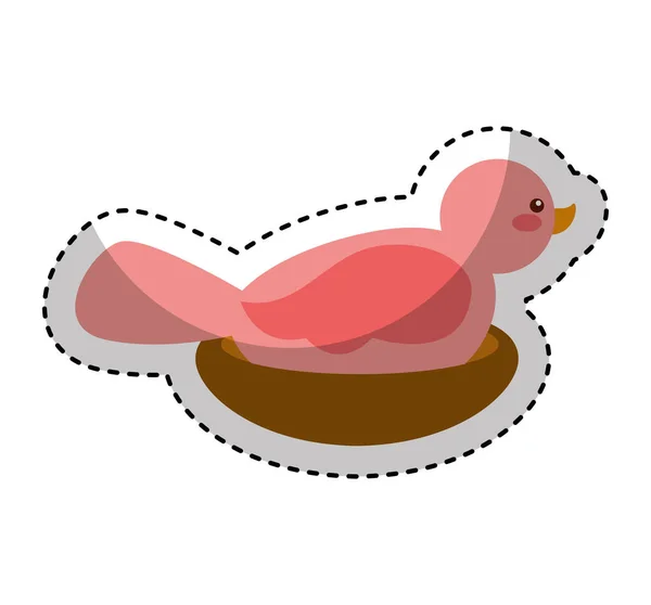 Nest cute bird isolated icon — Stock Vector